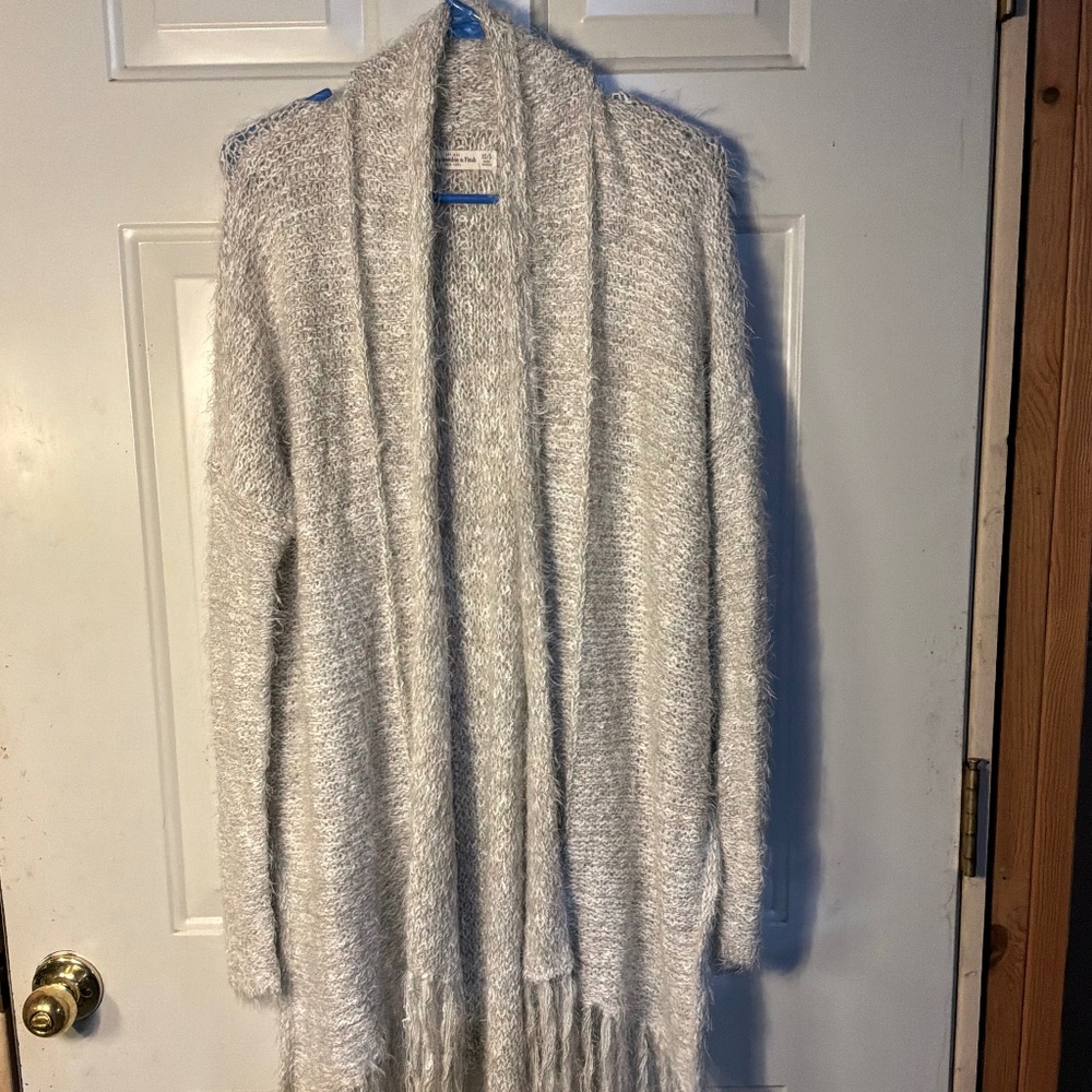 Abercrombie & Fitch fringed long cardigan